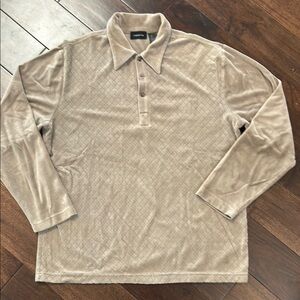 Calvin Klein Tan Polo Shirt with Textured Design